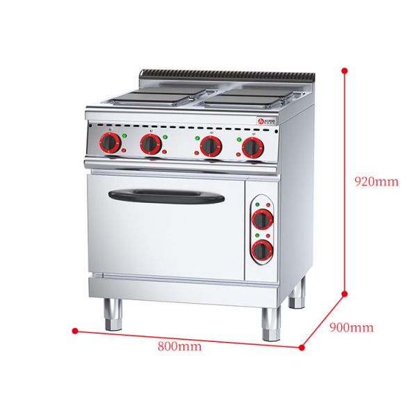 Multifunction Square 4 Hot Plate Range With Electric Oven for Eco-friendly Kitchen