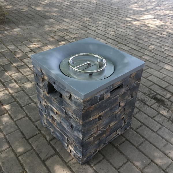 Brazier Outdoor Garden Propane Gas Fire Pit Slate Rock Liquefied Petroleum Camping