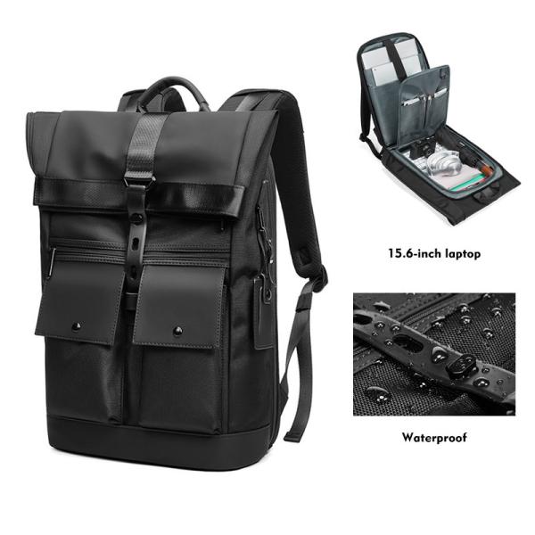 Male Daily Used Waterproof Smart Backpack 20-39 Litre Wear Resistance
