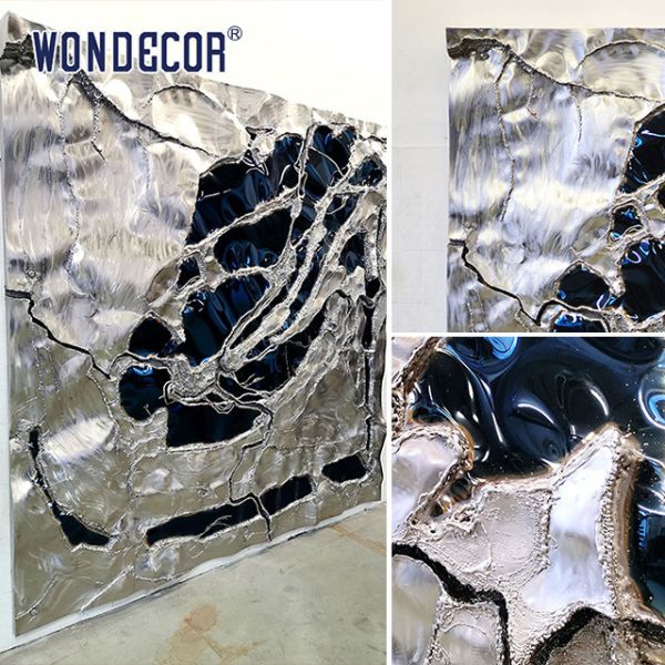 Гладкая скульптура из нержавеющей стали Металлическое стеновое искусство Абстрактное домашнее убранство