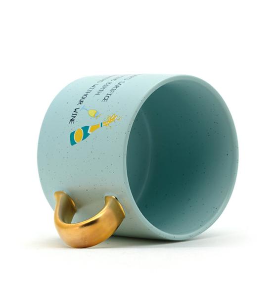 Lovely Mothers Day Eco Friendly Crockery Elegant Design Mom Mug Ceramic Coffee With Gold Handle