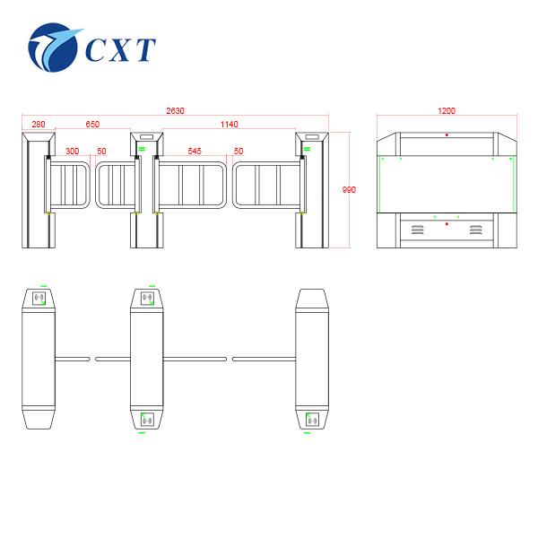 Electric Swing Barrier Gate For Office School Subway TCP/IP Communication Interface 130