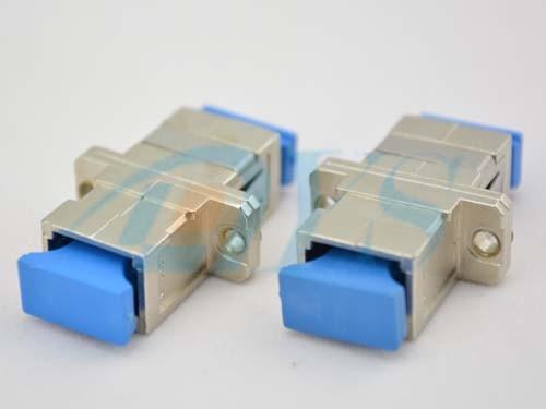SC/UPC Singlemode Duplex Blue Fiber Optic Adapter With Shutter For Cable TV Network