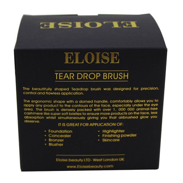 Matte Negro y Rosado Oro mejor embalaje cosmético Caja de papel para el cepillo de maquillaje