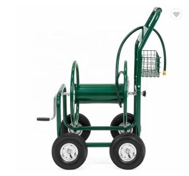 Convenient Garden Hose Cart With Wheels With Basket And Water Hose Holder