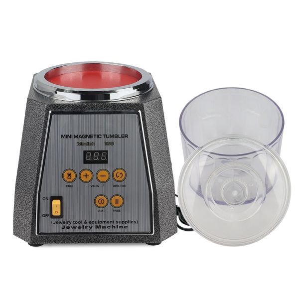 KT130 Polishing Machine Metal Grinding Jewelry Digital Display Magnetic Tumbler