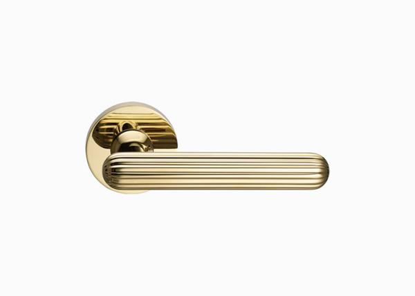 Mute Black Gold Brass Wood Door Lock Set Split Handle Rust Resistant For Bathroom