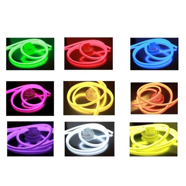 RGB LED Neon Flex Rope Light Milky-White PVC Jacket IP65 CE/RoHS Certified 360-Degree 50M Ribbon