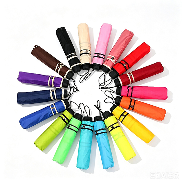 Wholesale 3 Fold Manual Umbrella with 190T Pongee Fabric 250g Ultra-Lightweight and 24cm Folded Compact Length for Promotions