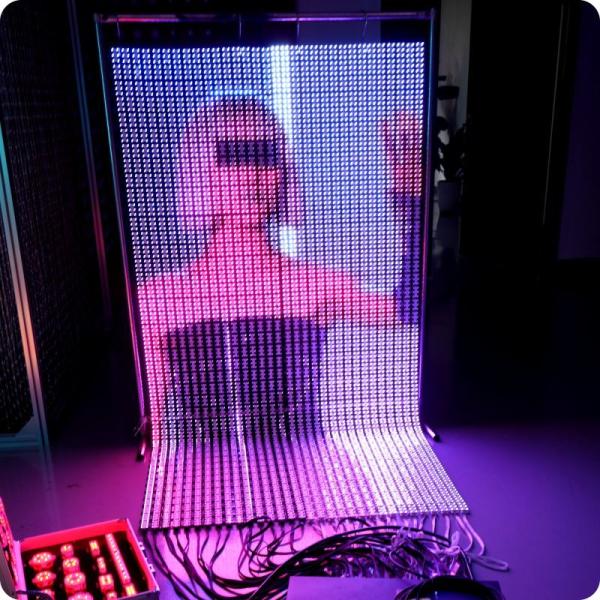 Intelligent Panoramic 3D Radar Sensing LED Building Glass Curtain Wall Grid Screen for Interactive Running Other Media