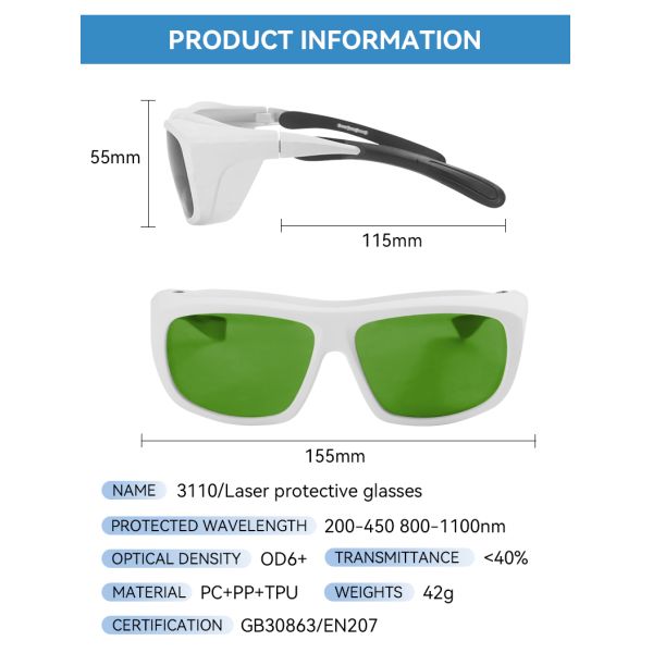 LASER PROTECTOR Laser glasses party co2 laser Laser safety glasses 266nm 441nm blue laser glasses Infrared Rays Laser safety glasses LASER SAFETI GLASSES co2 laser pointer ipl glasses laser glasses
