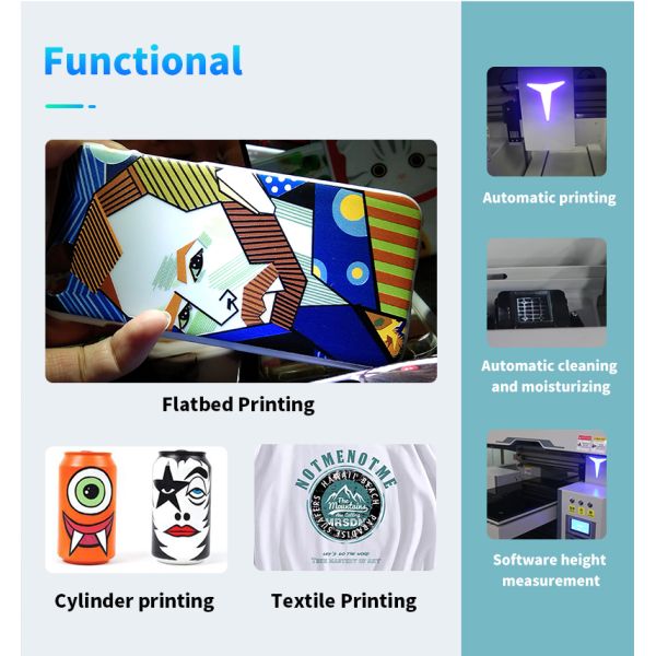 DOMSEM UV Printing Machine Inkjet Printers Cylinder Bottle Flatbed Textile Printer For Phone Case Glass  Newest 2020
