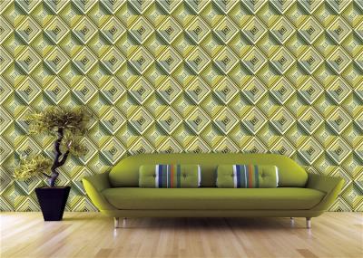 Geometric Style 3D PVC Wallpaper For Living Room , Water Based Ink