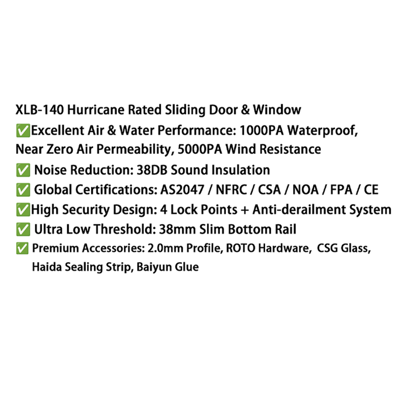 XLB-140 Hurricane Rated Sliding Door | High Performance Sliding Door & Window System