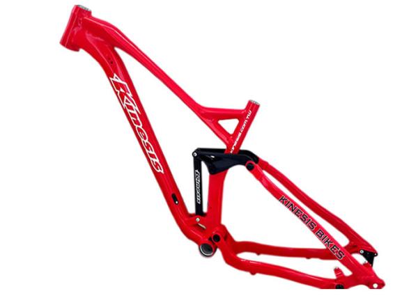 Red Mountain Full Suspension Bike Frame Aluminum Alloy With Robot - Man Welding