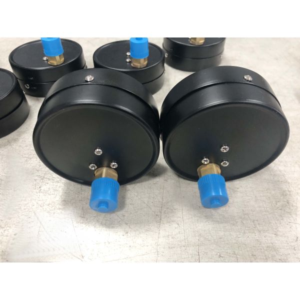 4-inch (100mm) Air Receiver Tank Pressure Gauge with 0-1.6MPa Range and Color-Coded Safety Zones