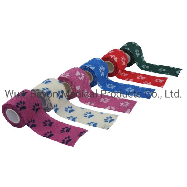 Blue Non Woven Cohesive Bandage Vet Self-Adhesive Flexible Wrap