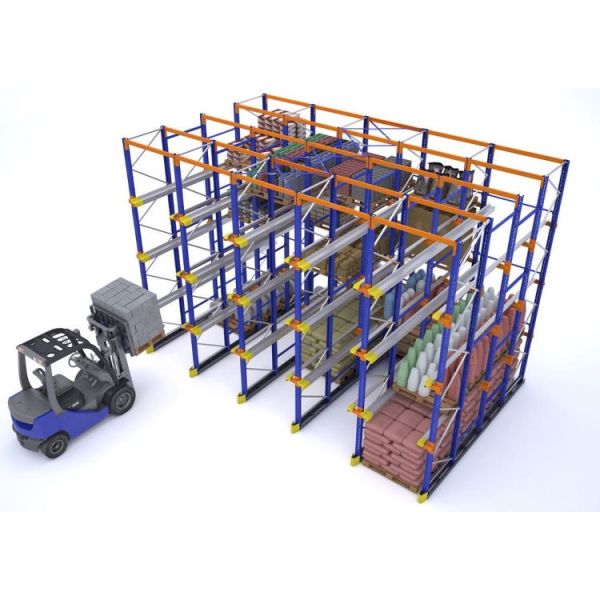 Drive In And Drive Through Racking Space Saving Warehouse Storage Shelves OEM Available