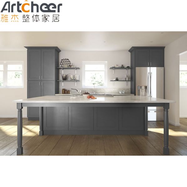 Современный дизайн дубовый шкаф для стильной организации кухни из твердого дерева