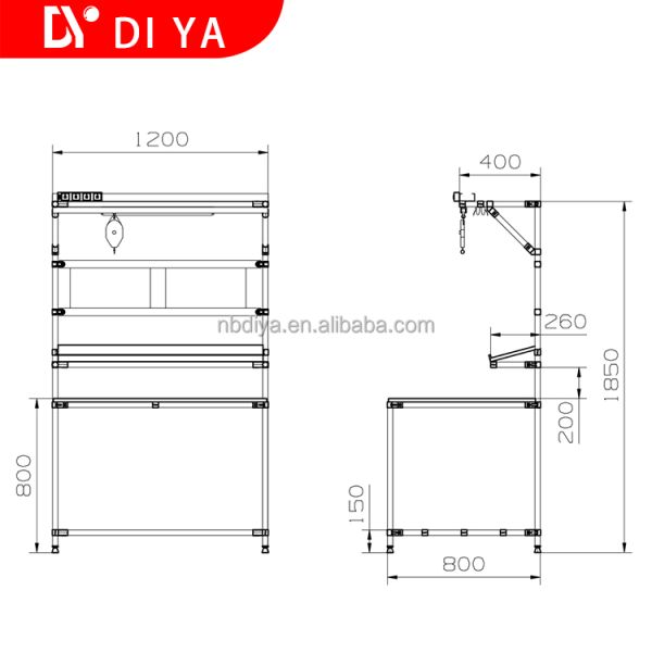 Assembly Coated Lean Pipe Aluminium Profile Workbench For Workshop