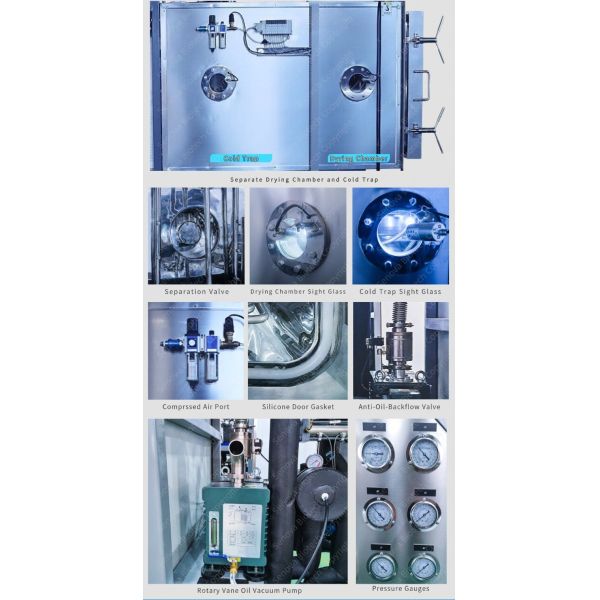 CE Approval 100Kg Freeze Dryer Pharma Pharmaceutical -75°C 10m2 Shelf Area