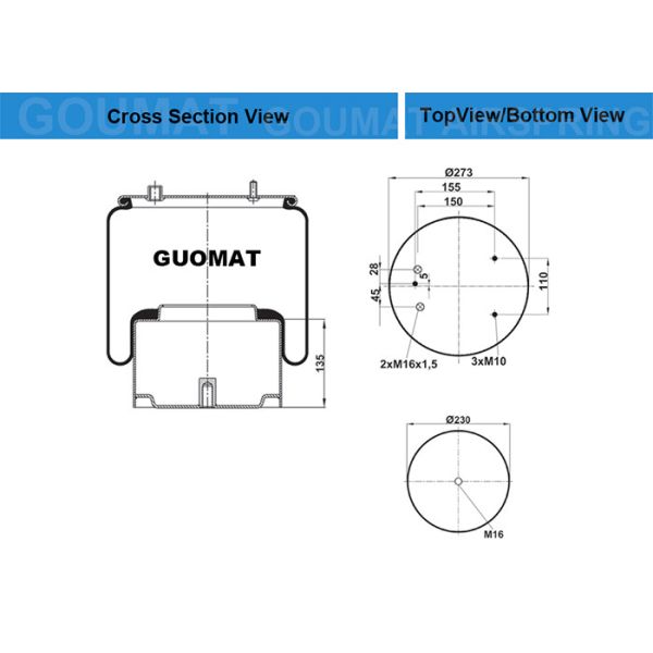 DAFのトラックの空気ばねの耐火石材1T17AR-4.5/W01 M58 8721 0 388 167/0388167