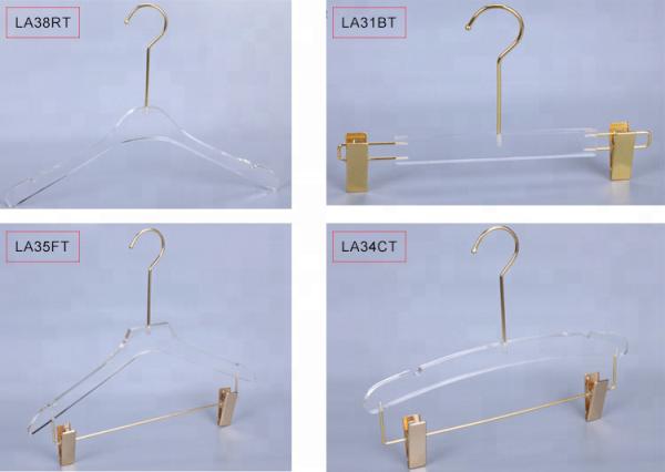 Boutique Plastic Hanger OEM Brand Fashion Adult Coat Garment Display Plastic Gold Hangers