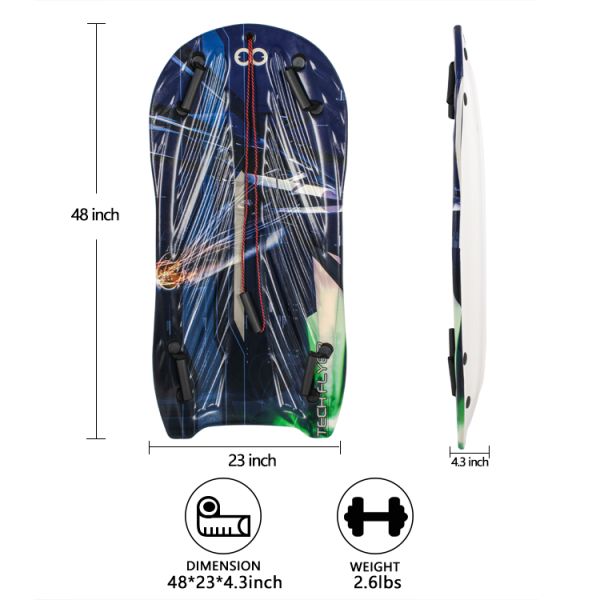 Kids Snowboard With Handle and Rope BLUE Foam Plastic Snow Sled for Hot Winter Sale