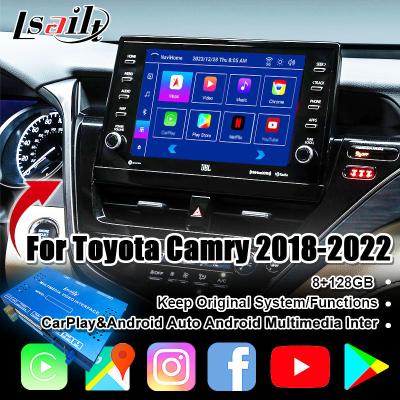 Lsailt 8G Wireless CarPlay Android Infotainment Module para Toyota Camry TOUCH3 2018-2021 Sienna Suporte YouTube, NetFlix, câmeras 360