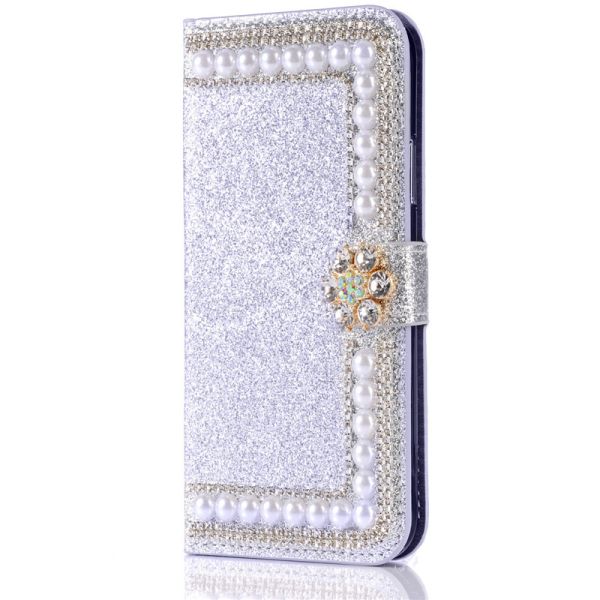 Luxury Diamonds Cover Leather Wallet Case With Card Slot Bling Phone Case For iPhone X