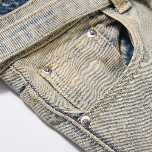 Джинсы кармана изготовленных на заказ людей производителей одежды Multi помыли огорченные свободные длинные брюки