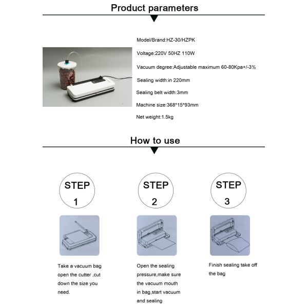 Bag Sealer Portable Vacuum Packaging Machine , Home Food Vacuum Packaging Machines