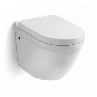 blanc en céramique salle de bains fixée au mur 480mm Tankless de toilette de