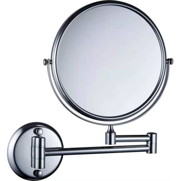 Illuminated Folding Bathroom Mirror with 3 Times Magnification and Retractable Design