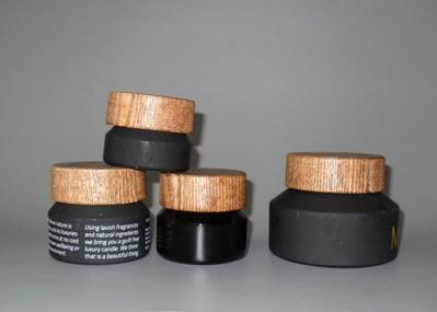UV Coating 50Ml Black Glass Cosmetic Bottles With Round Fat Plastic Cap