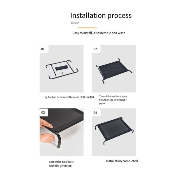 Удаляемая и стираемая сетка для домашних животных Лагерная кровать для собак Стальная рама Кровать влагостойкая