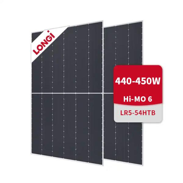 LONGi Hi-MO 6 LR5-54HTB 440-450M Half Cell Bifacial Solar Panels All Black 440W-450W 23%