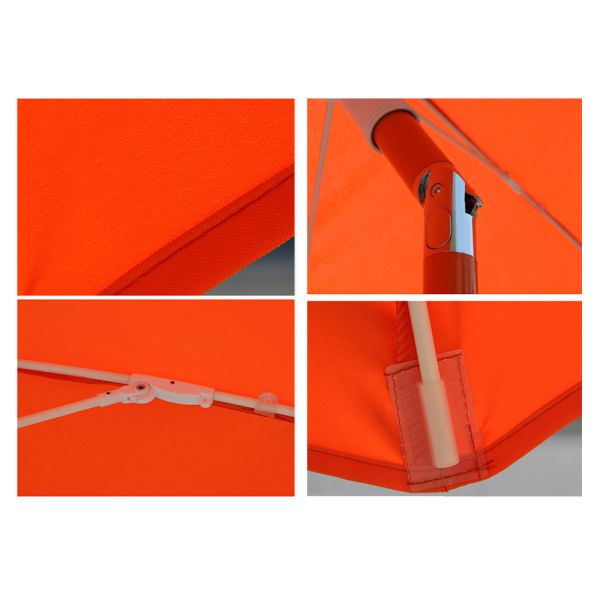 Orange Commercial Beach Umbrella , Professional Small Wood Beach Umbrella