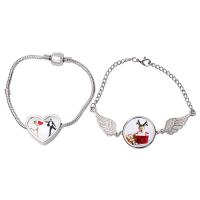 Personalized Sublimation Angel Wings Bracelet Creative Souvenir Gift Sublimation Metal Charm Bracelets