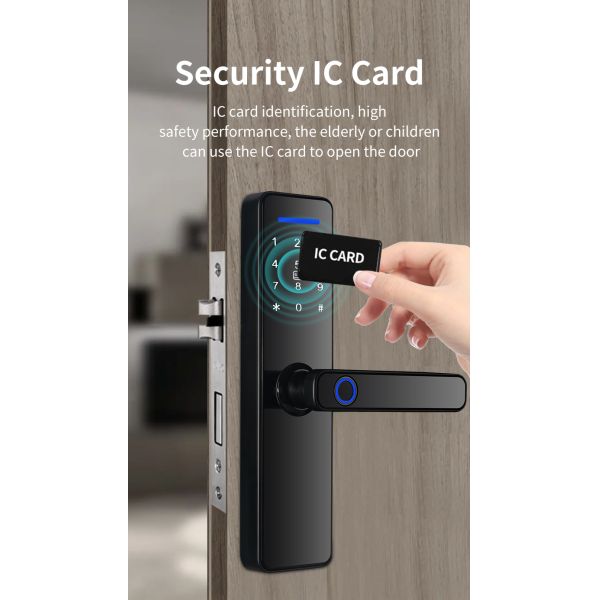 Qleung S811 High Quality Smart Digital Fingerprint Door Lock Tuya Wifi TTlock Remote Control Smart Home Door Lock