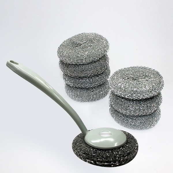 8x6cm 410 Stainless Steel Wool Wire Cleaning Ball Kitchen Scourer