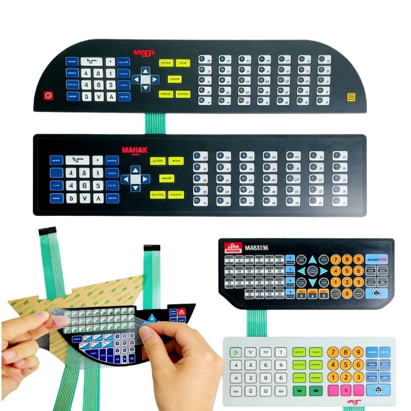 Custom FPC Membrane Switch Keypad with Tactile Raised Buttons and Waterproof PET