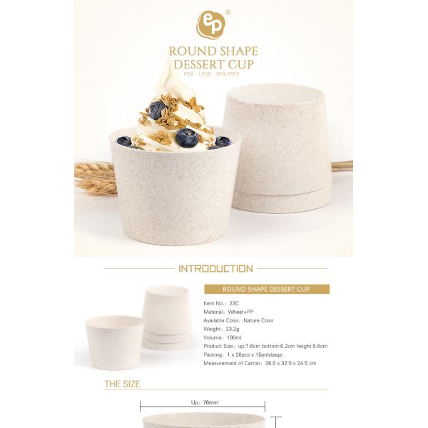 Wholesale disposable plastic cup mousse cake with food grade biodegradable material