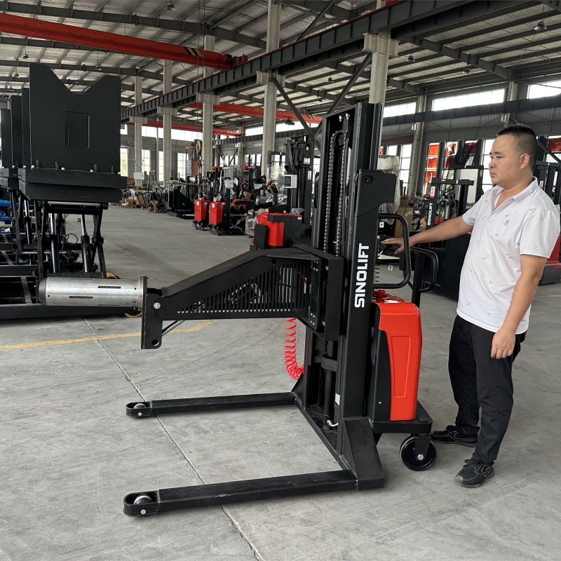 SINOLIFT Semi-Electric Roll Lifter with Pneumatic Expanding Mandrel