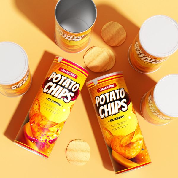 High-quality cardboard snack chip and biscuit packaging tube with food-grade easy-tear lid