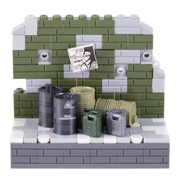 MOC military oil drums and oil pot barrel weapon building blocks accessories military scene series toys for children