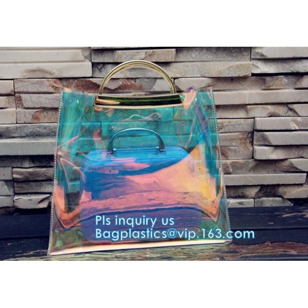 customized clear pvc tote bag handbag, Trendy Lady Handbags with Zipper Handle Shoulder Tote Bag, Envelope Clutch Bag Ha