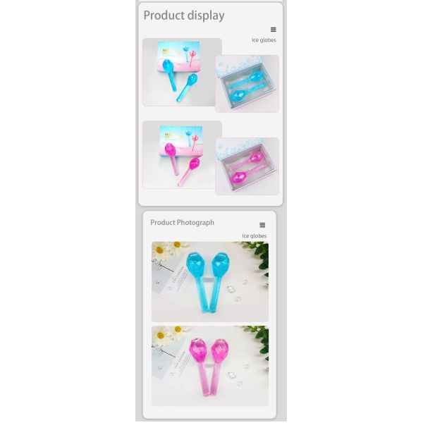 Cold Face Globes Ice Balls Facial Massager for Puffy Eyes and Dark Circles Diamond Shape Logo Customized Logo Availabled