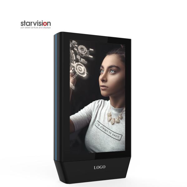 IP56 design Floor Standing Lcd Advertising Display Digital Information Kiosk 3000nits