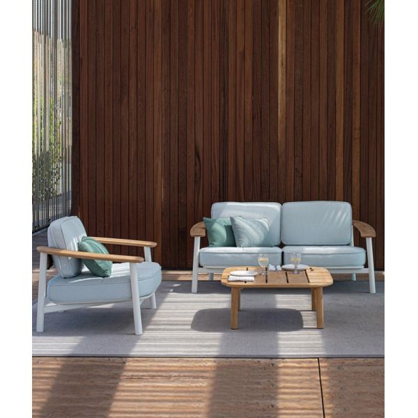 Modern Nordic Teak Wood Aluminium Garden Sofa Dining Set